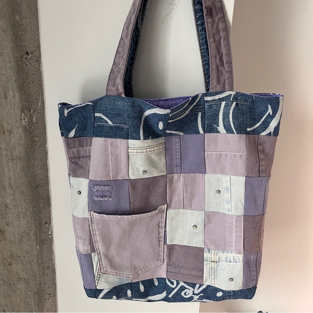 Patchwork Purple Tote Bag